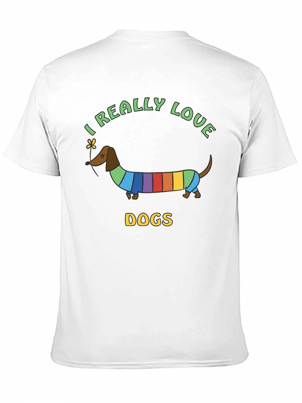I Really Love Dogs T-Shirt Dachshund Rainbow product image 10