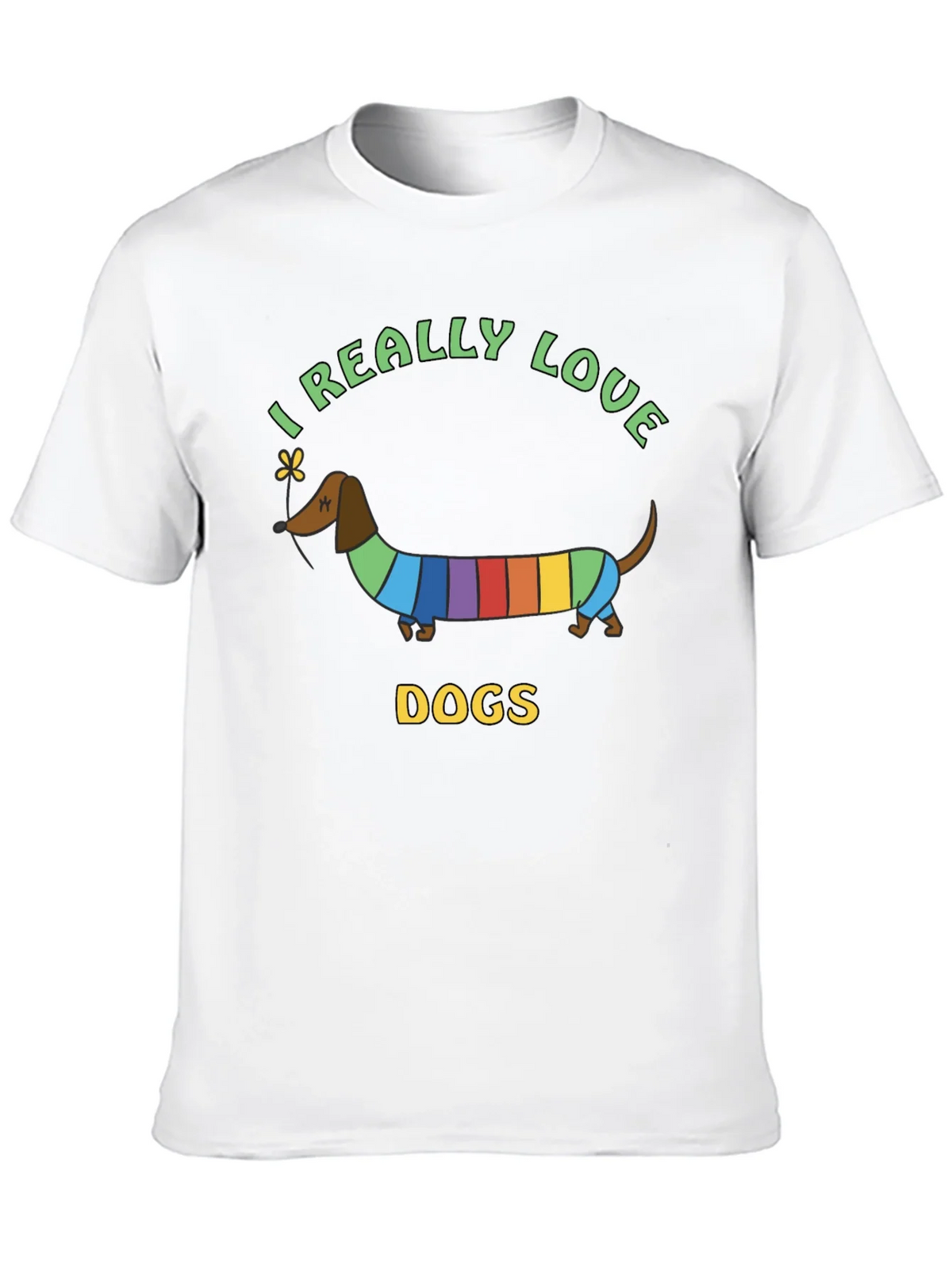 I Really Love Dogs T-Shirt Dachshund Rainbow product image 9