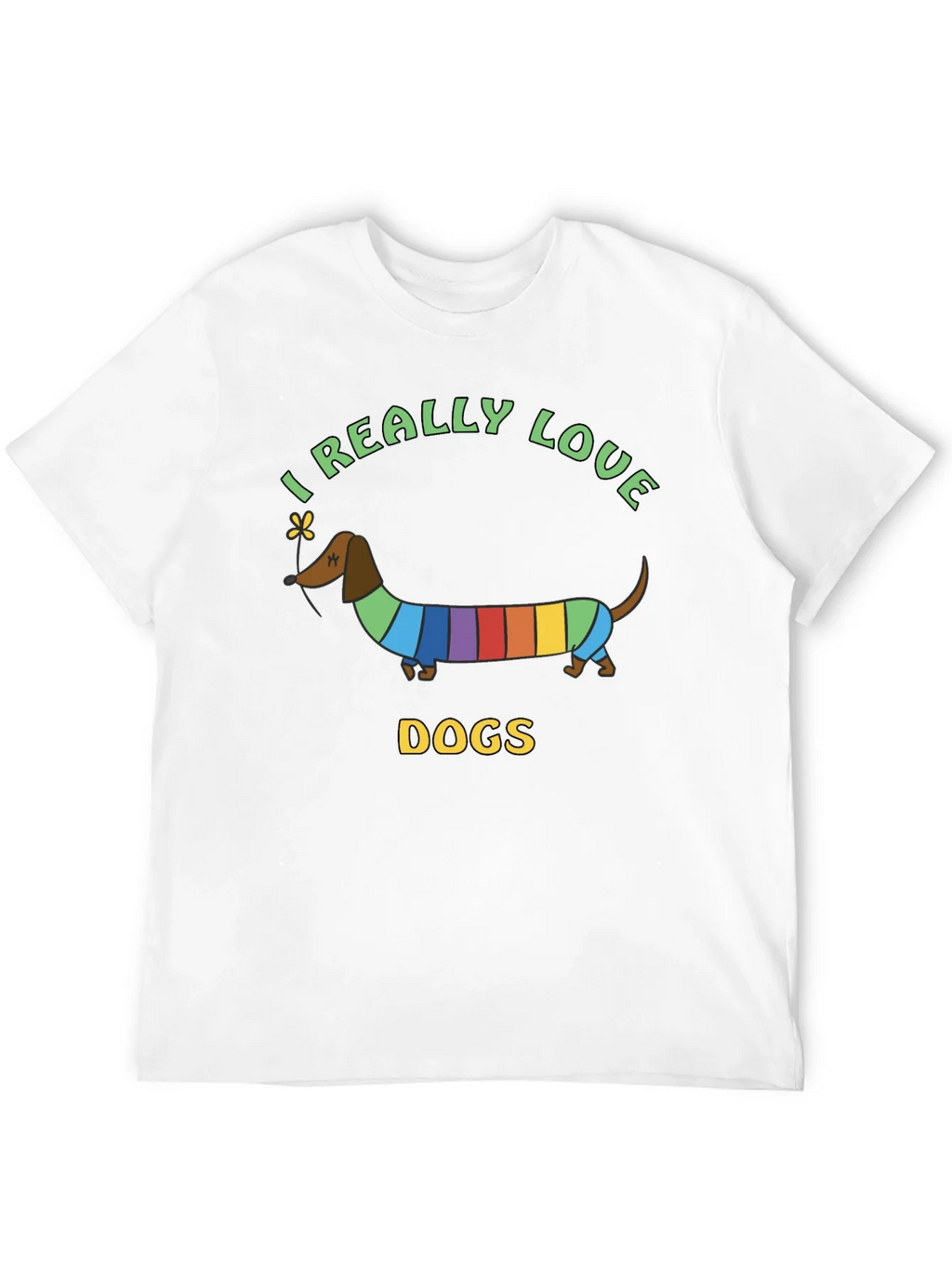 I Really Love Dogs T-Shirt Dachshund Rainbow product image 11