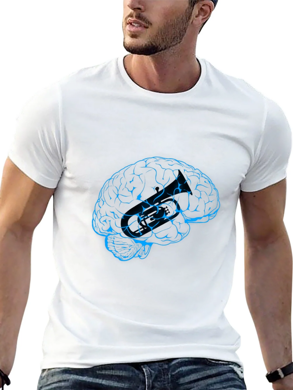 Brain Graphic Tee - Black Crew Neck T-Shirt product image 12