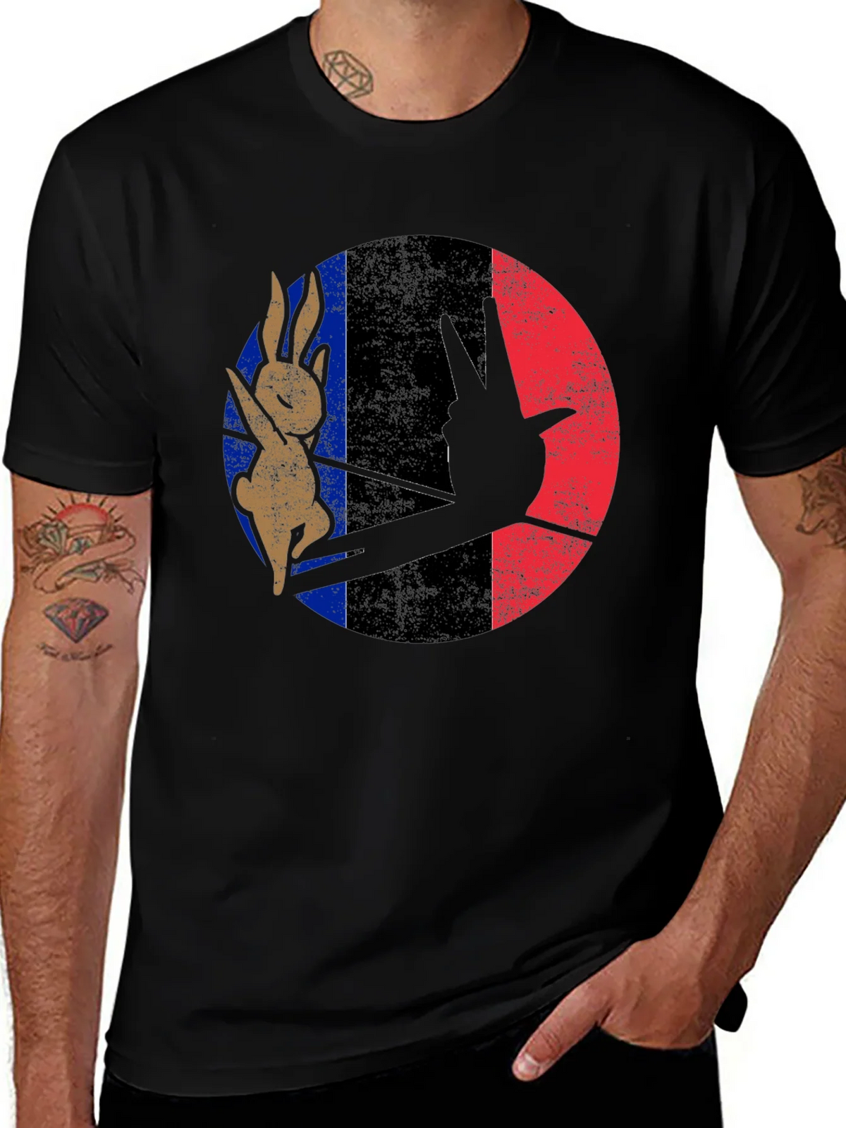 Retro Bunny Peace Sign Graphic Tee product image 1