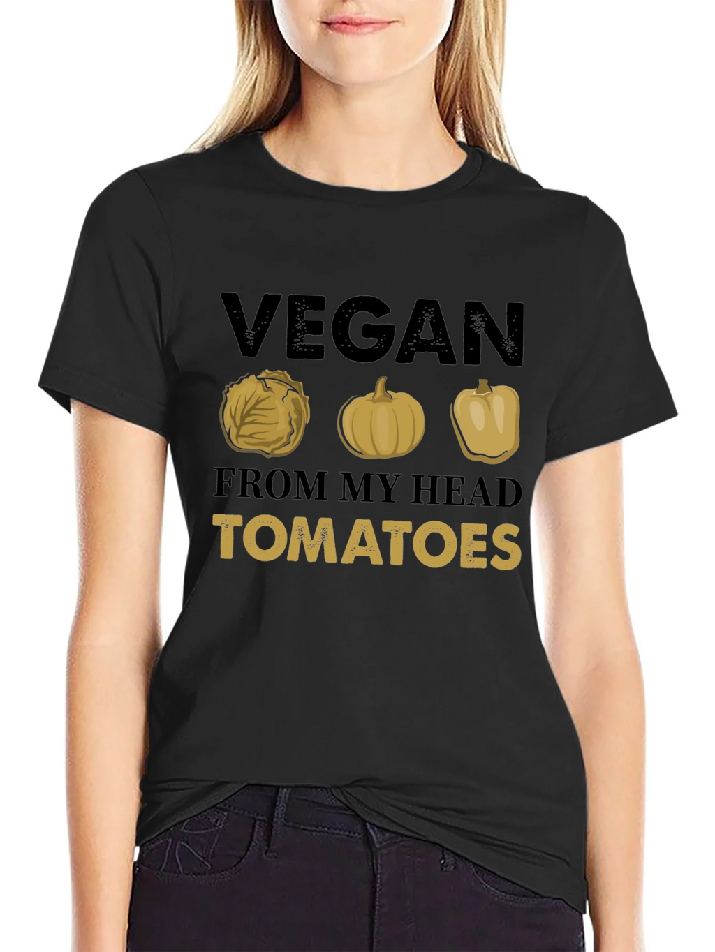 Vegan From My Head Tomatoes Graphic Tee product image 1