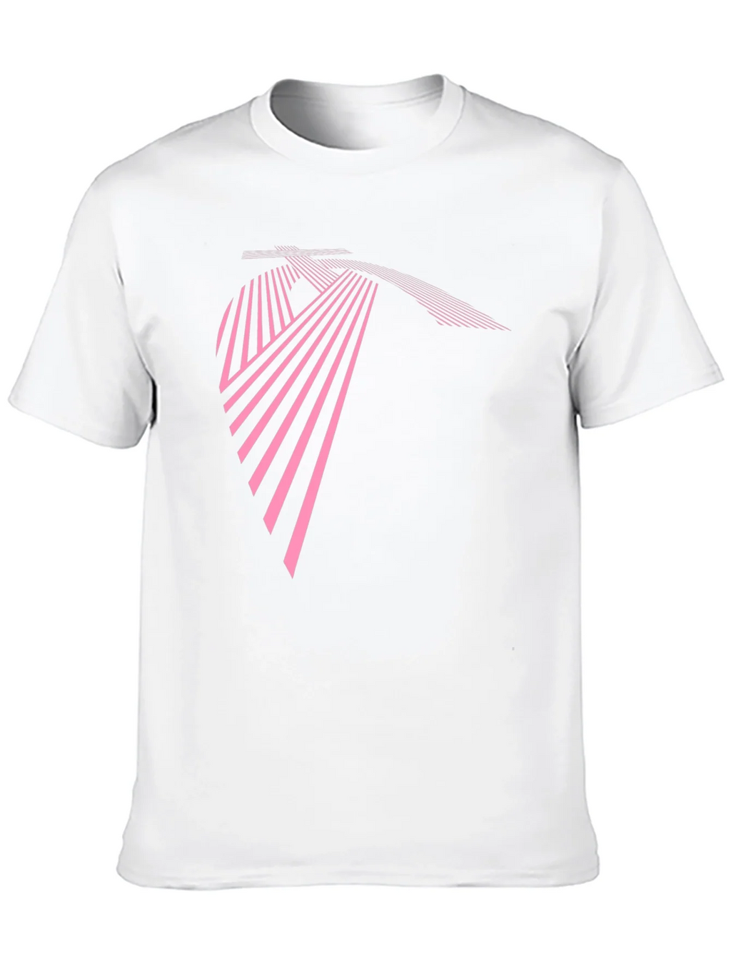 Modern Geometric Pink Line Art Black T-Shirt product image 8
