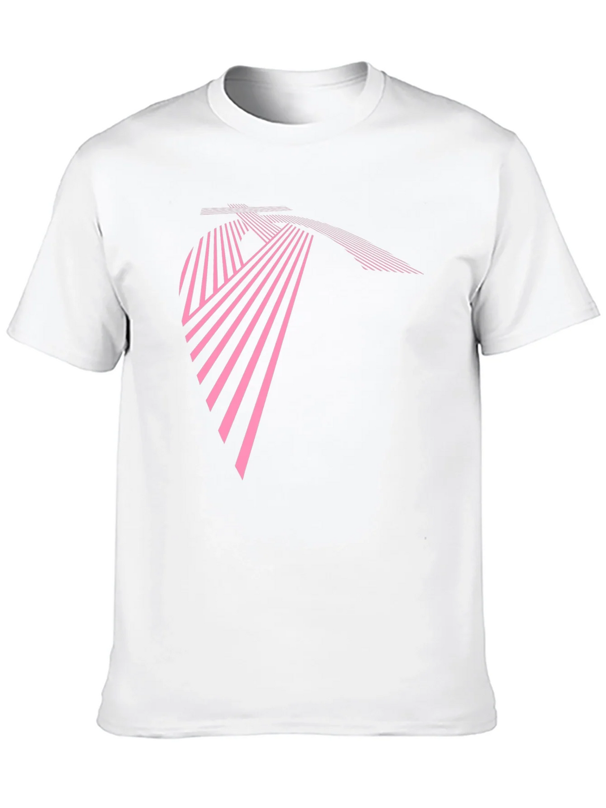 Modern Geometric Pink Line Art Black T-Shirt product image 8