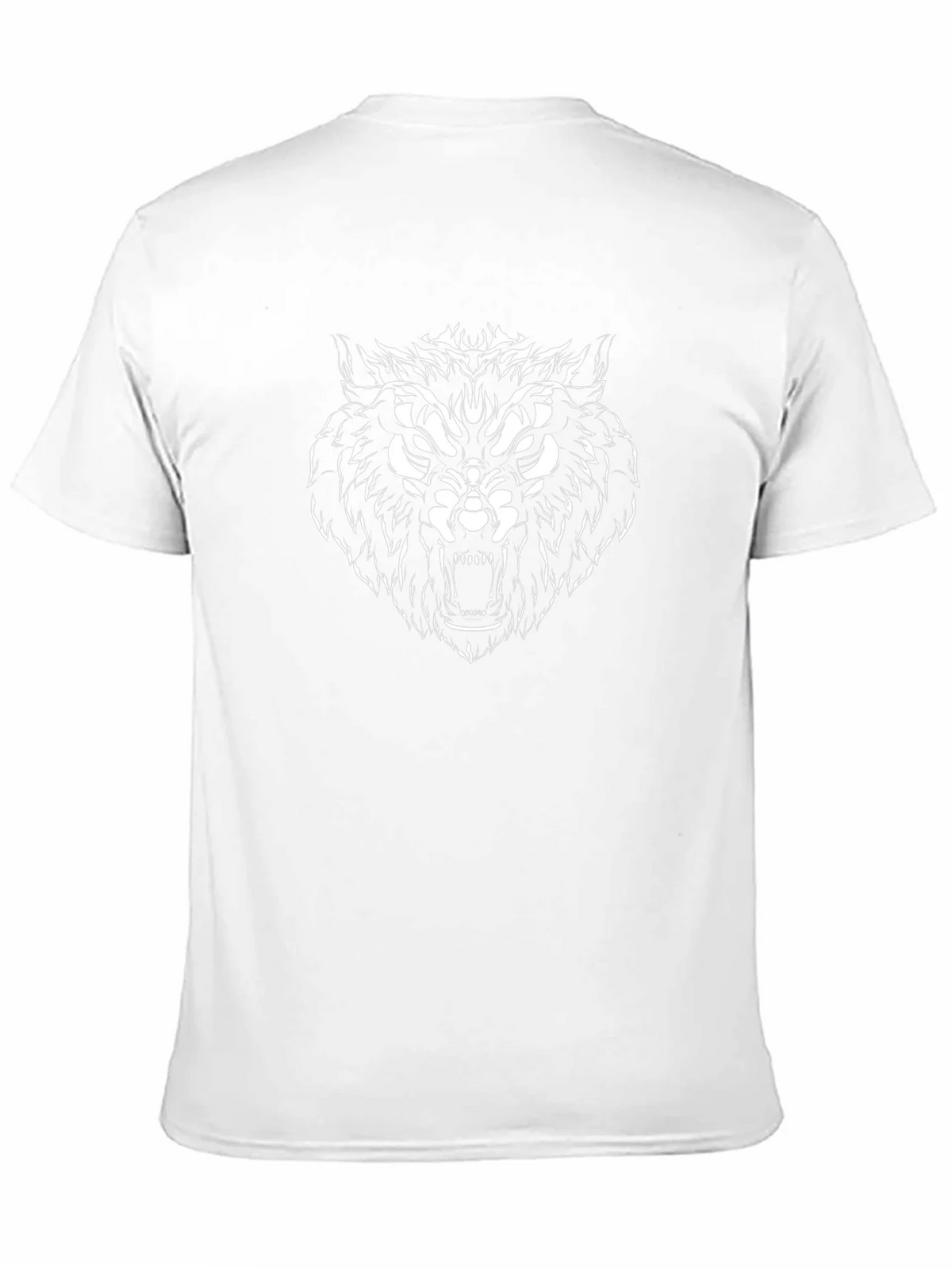 Mens Black T-Shirt with Fierce Wolf Graphic product image 10