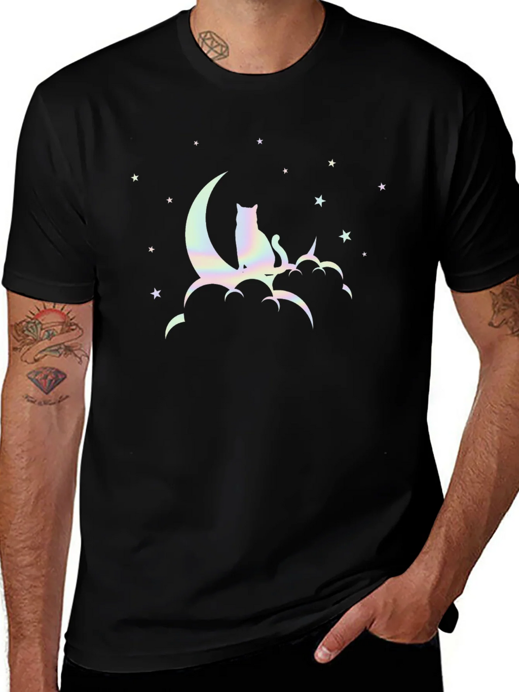 Cat On Moon Graphic T-Shirt product image 1
