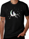 Cat On Moon Graphic T-Shirt product image 1