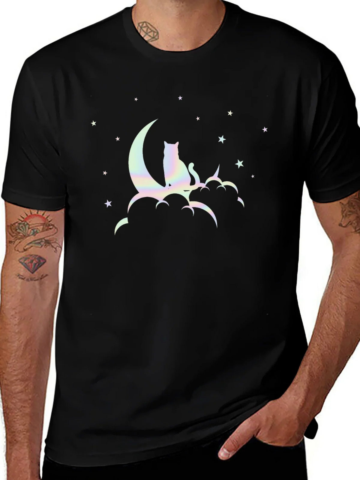 Cat On Moon Graphic T-Shirt product image 1