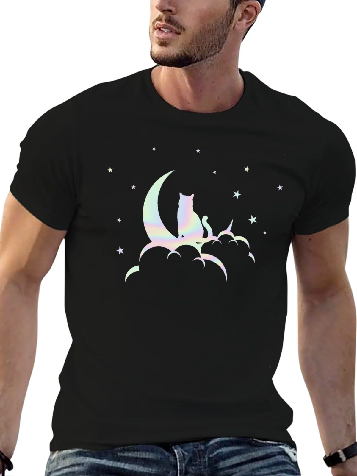Cat On Moon Graphic T-Shirt product image 6