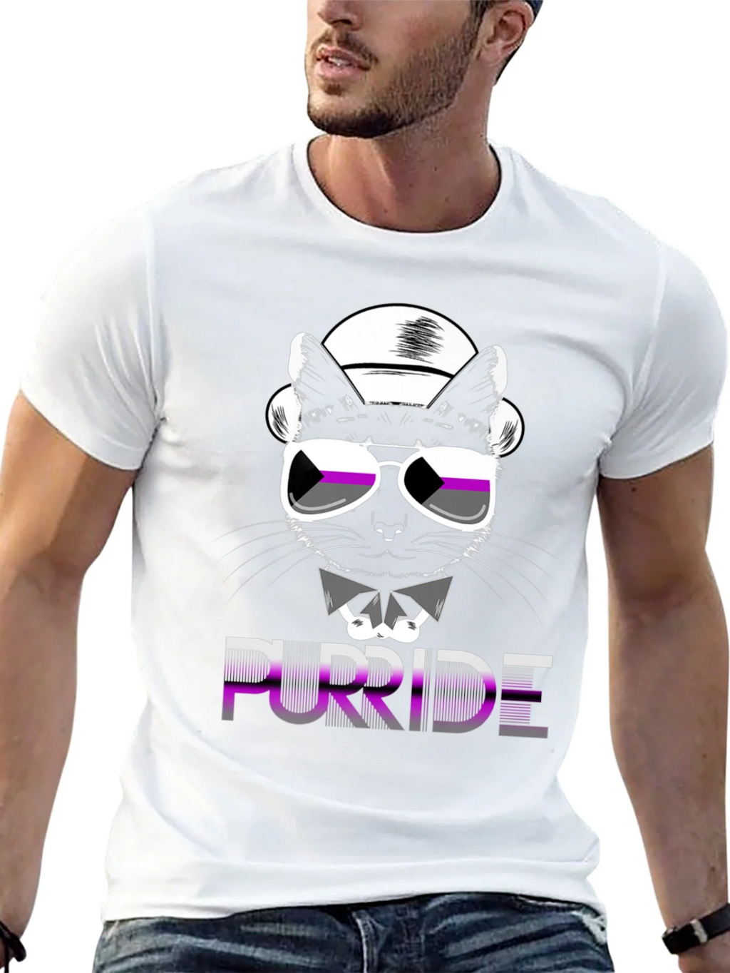 Purride Cat Graphic T-Shirt - Asexual Pride product image 12