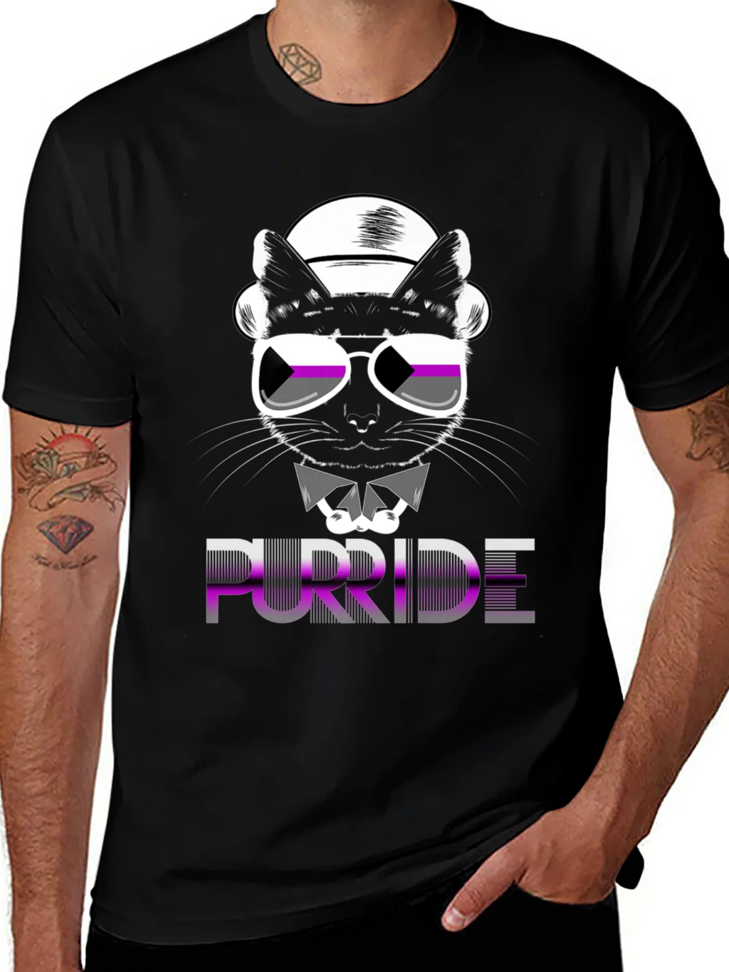 Purride Cat Graphic T-Shirt - Asexual Pride product image 1
