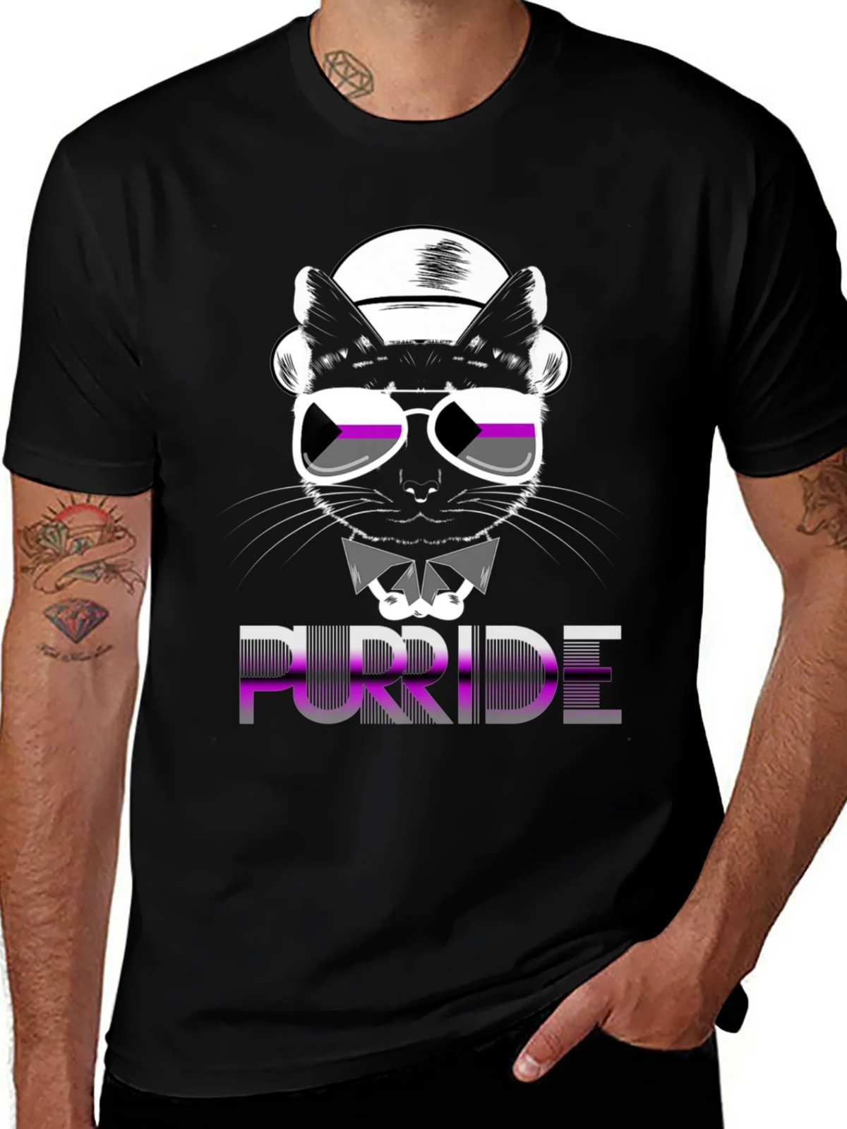 Purride Cat Graphic T-Shirt - Asexual Pride product image 1