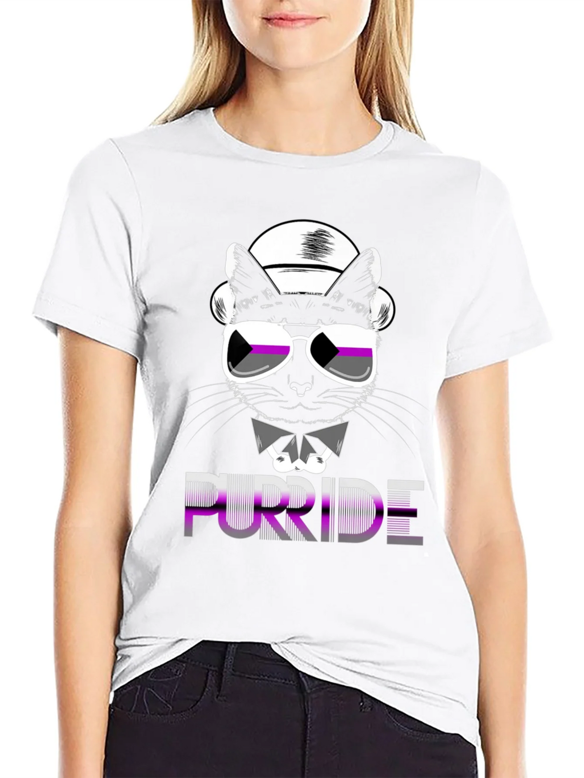 Purride Cat Graphic T-Shirt - Asexual Pride product image 8