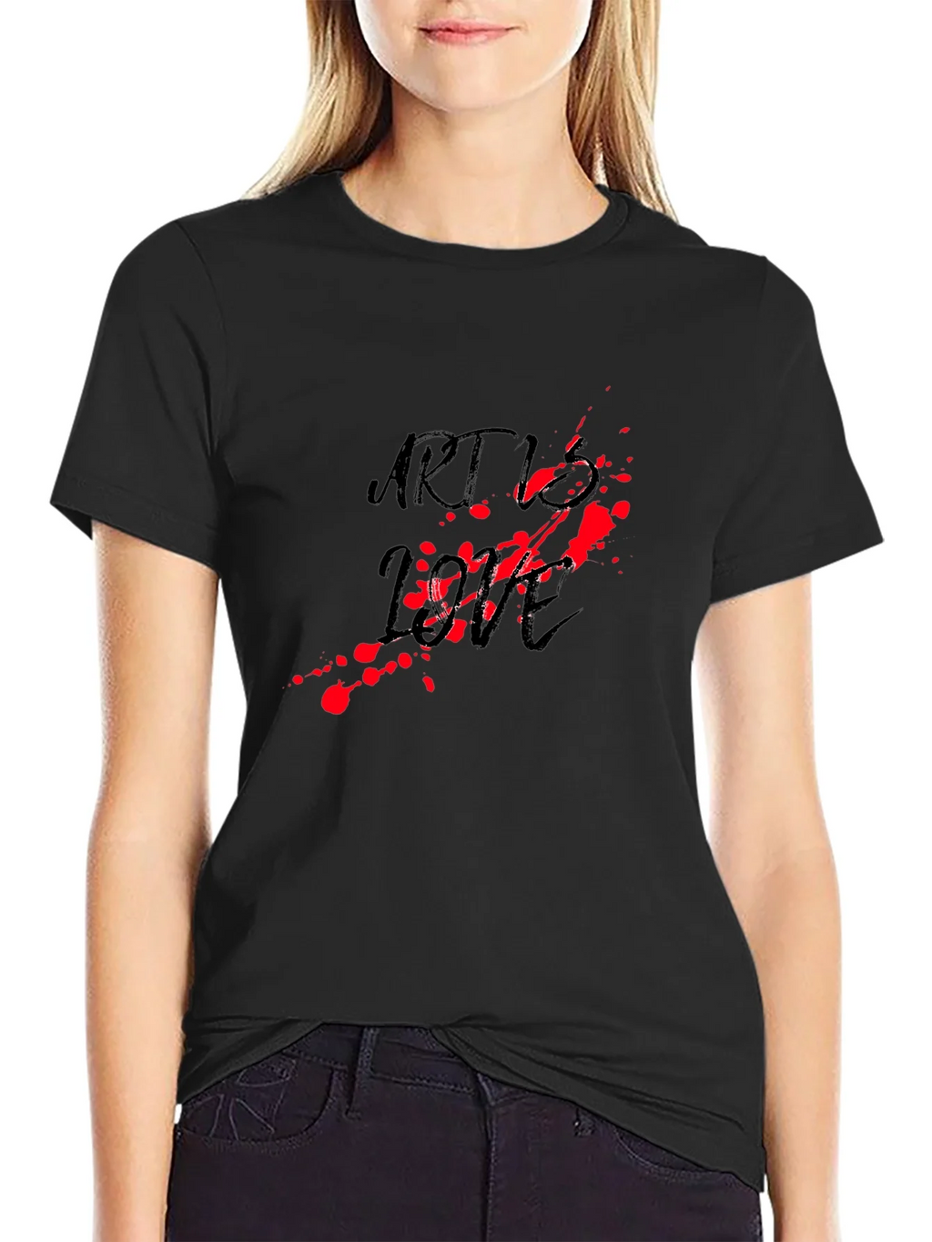 Art vs Love Black Graphic Tee product image 2