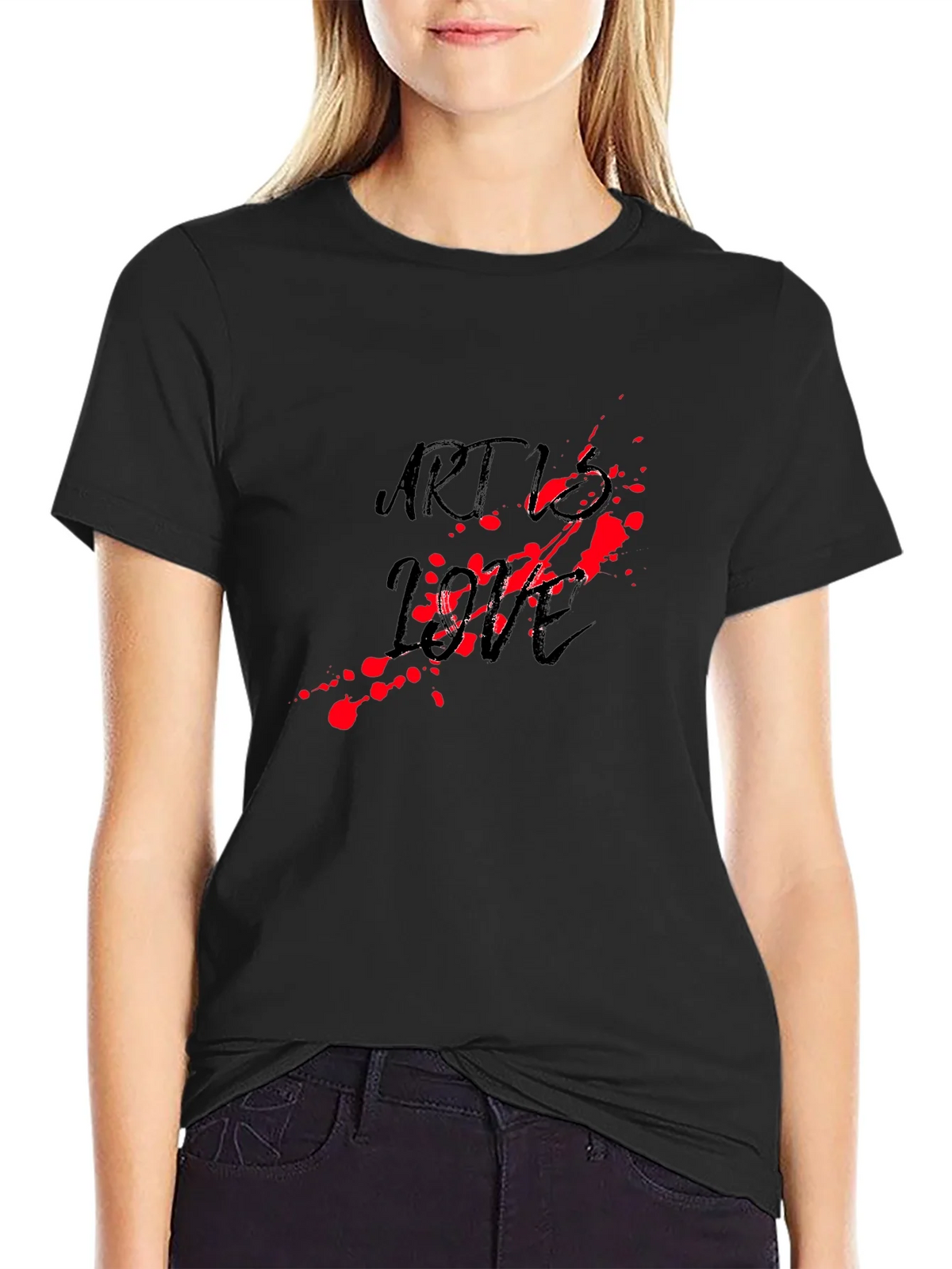 Art vs Love Black Graphic Tee product image 2