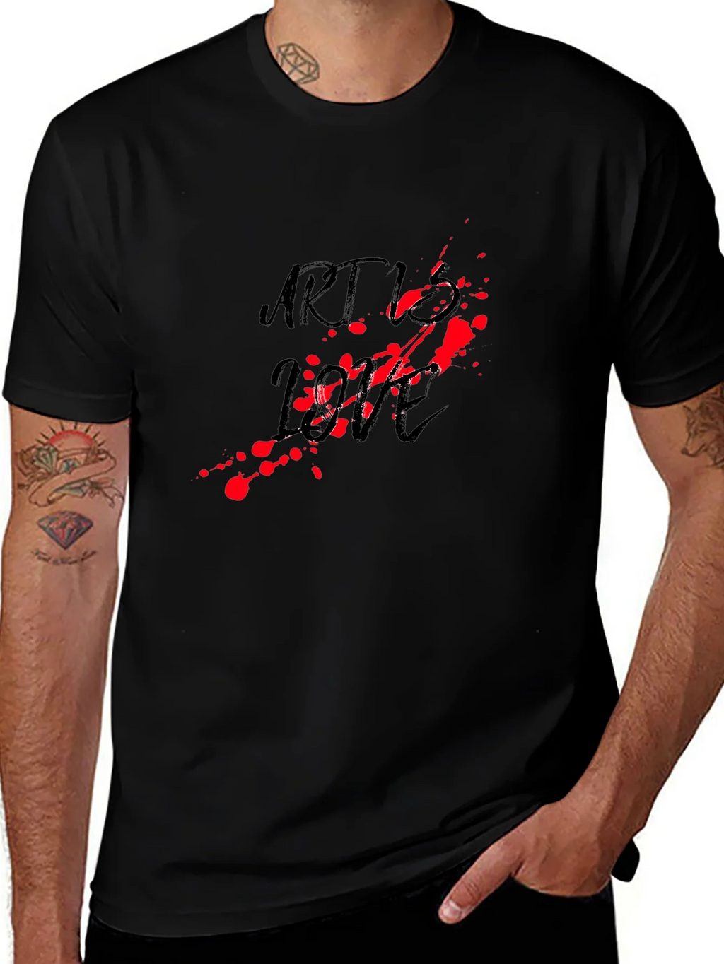 Art vs Love Black Graphic Tee product image 1