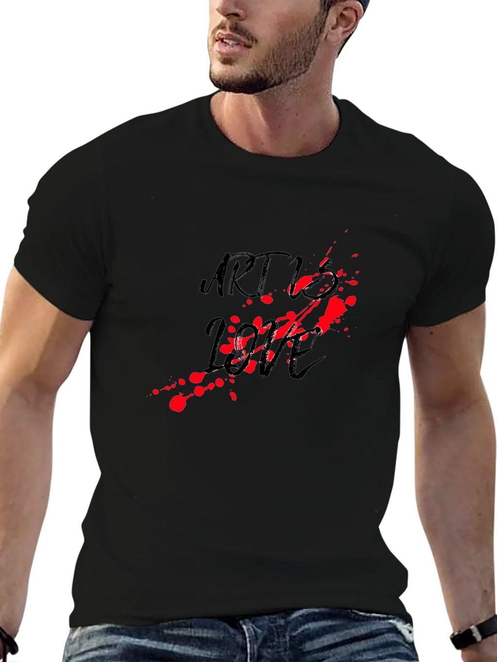 Art vs Love Black Graphic Tee product image 6