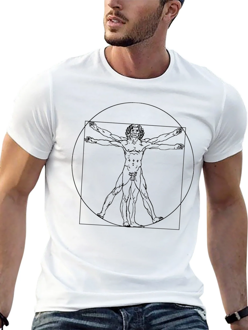 Vitruvian Man Graphic Tee - Black T-Shirt product image 12