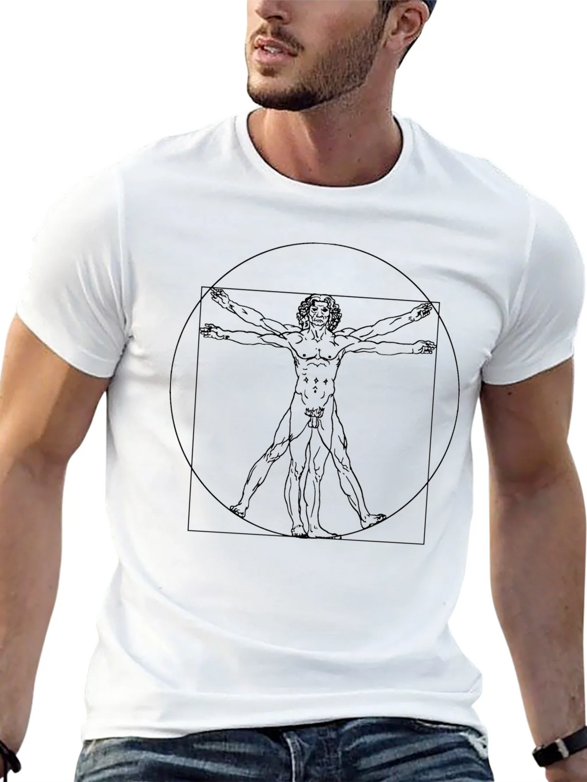 Vitruvian Man Graphic Tee - Black T-Shirt product image 12