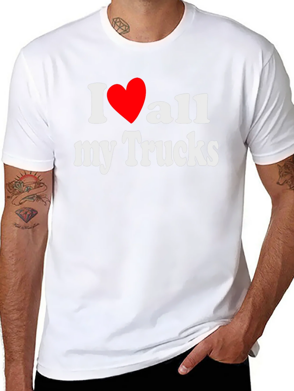 I Love All My Trucks T-Shirt - Black product image 7