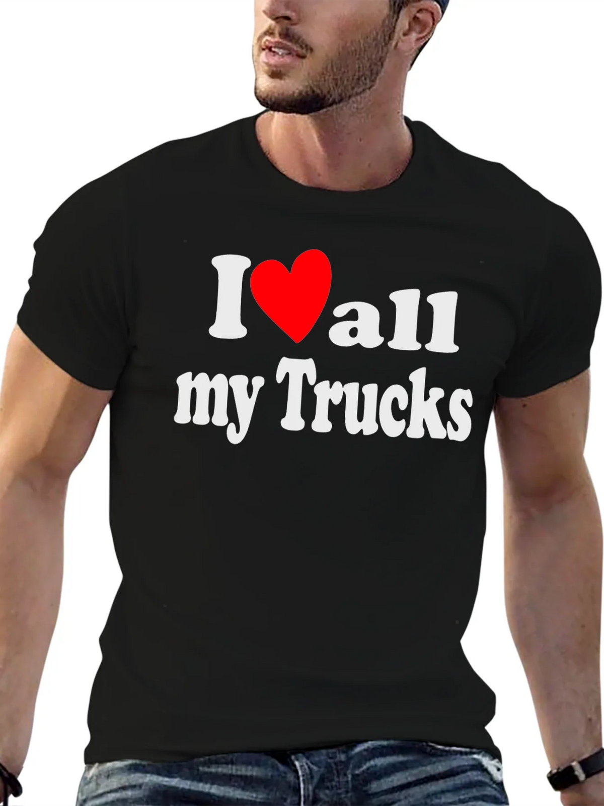 I Love All My Trucks T-Shirt - Black product image 6