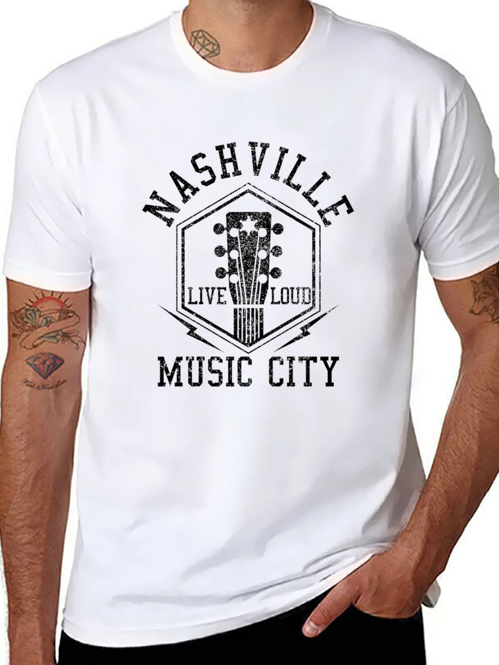 Nashville Music City Black T-Shirt product image 7