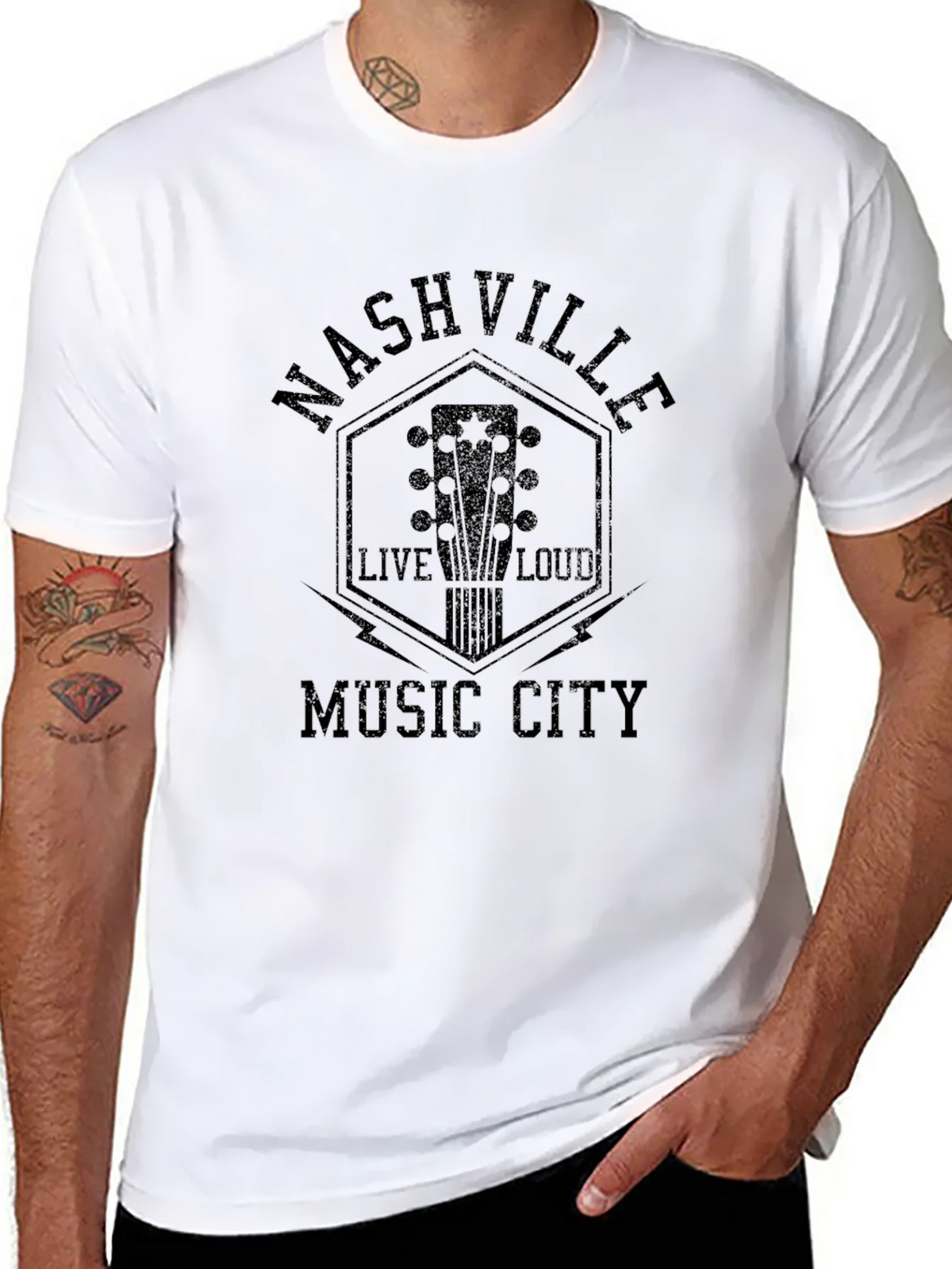 Nashville Music City Black T-Shirt product image 7