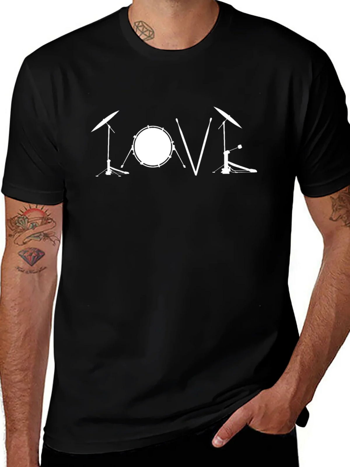 Drum Kit Love Graphic Tee - Music Lovers T-Shirt product image 1
