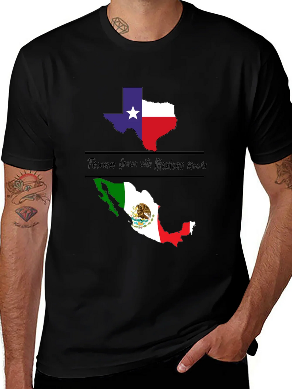 Texan Grown with Mexican Roots Graphic Tee product image 1