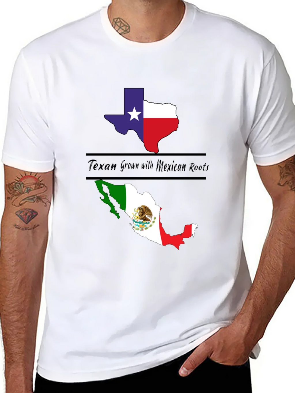 Texan Grown with Mexican Roots Graphic Tee product image 7