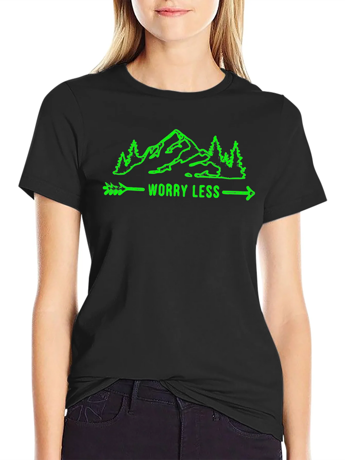 Worry Less Mountain Graphic T-Shirt product image 2