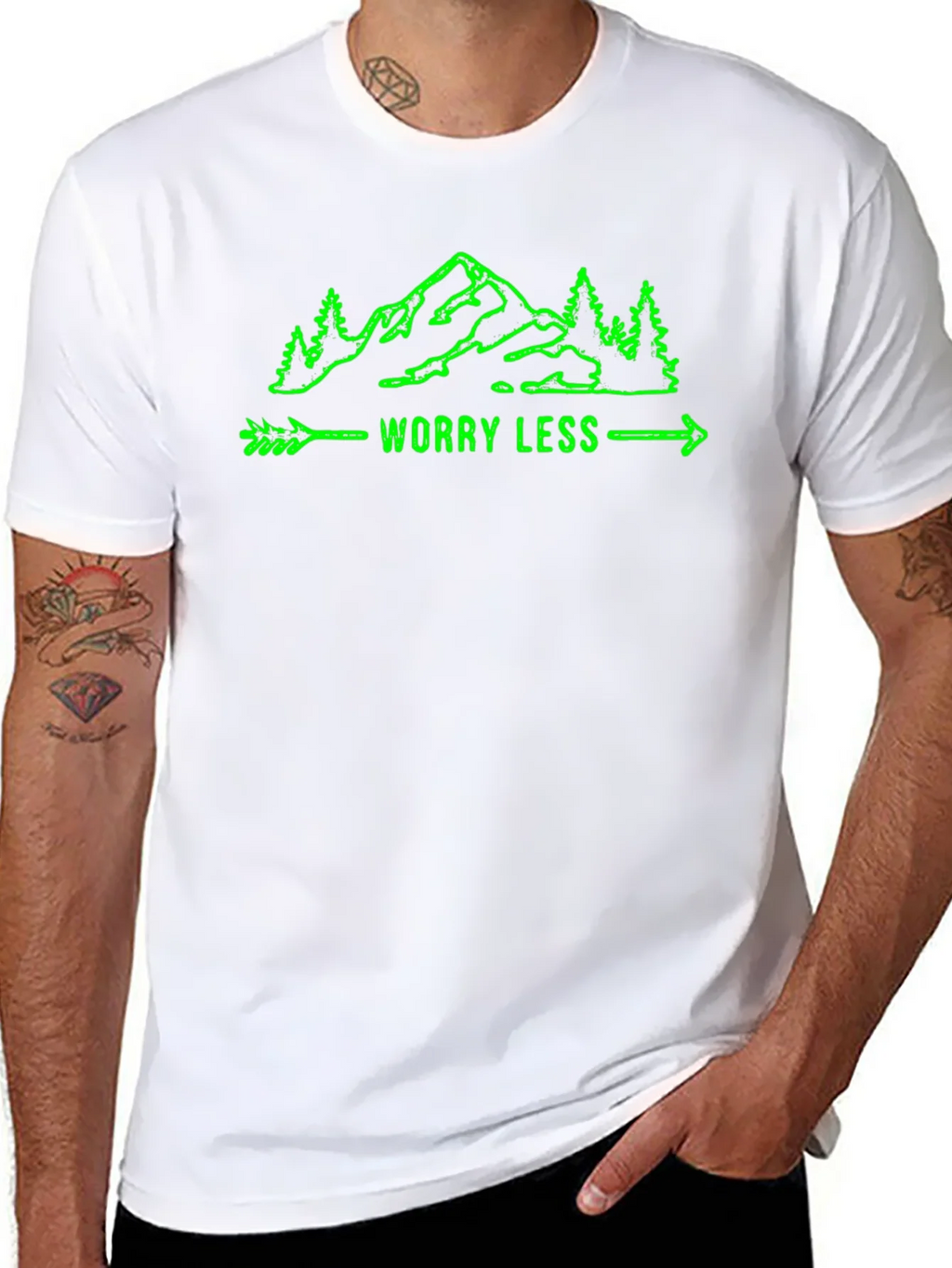 Worry Less Mountain Graphic T-Shirt product image 7
