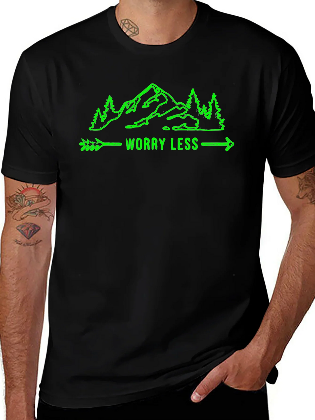 Worry Less Mountain Graphic T-Shirt product image 1
