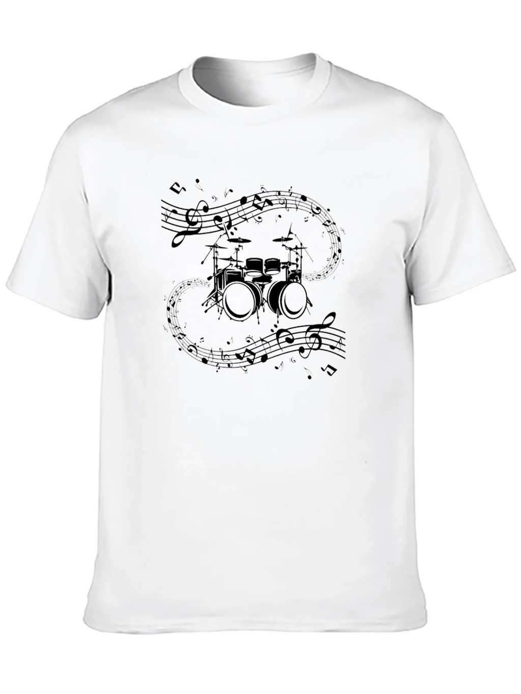 Drum Set & Notes Graphic Black Tee product image 9