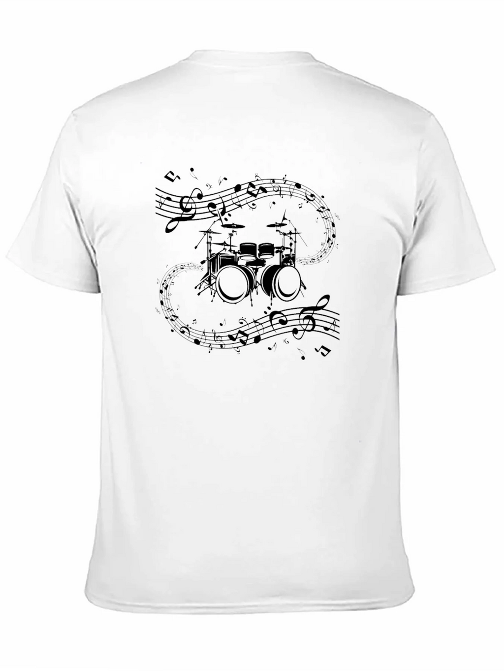 Drum Set & Notes Graphic Black Tee product image 10