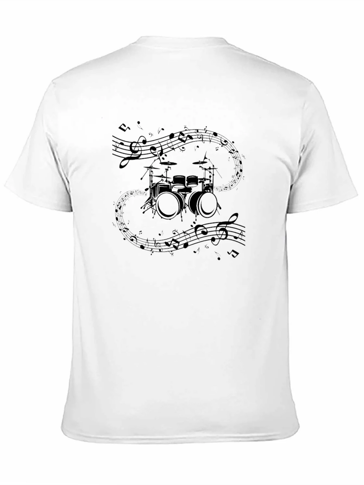 Drum Set & Notes Graphic Black Tee product image 10