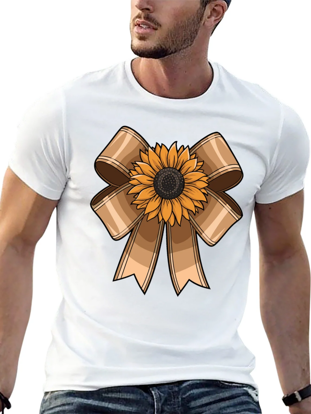 Sunflower Bow Graphic Tee - Casual Comfort product image 9