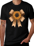 Sunflower Bow Graphic Tee - Casual Comfort product image 1