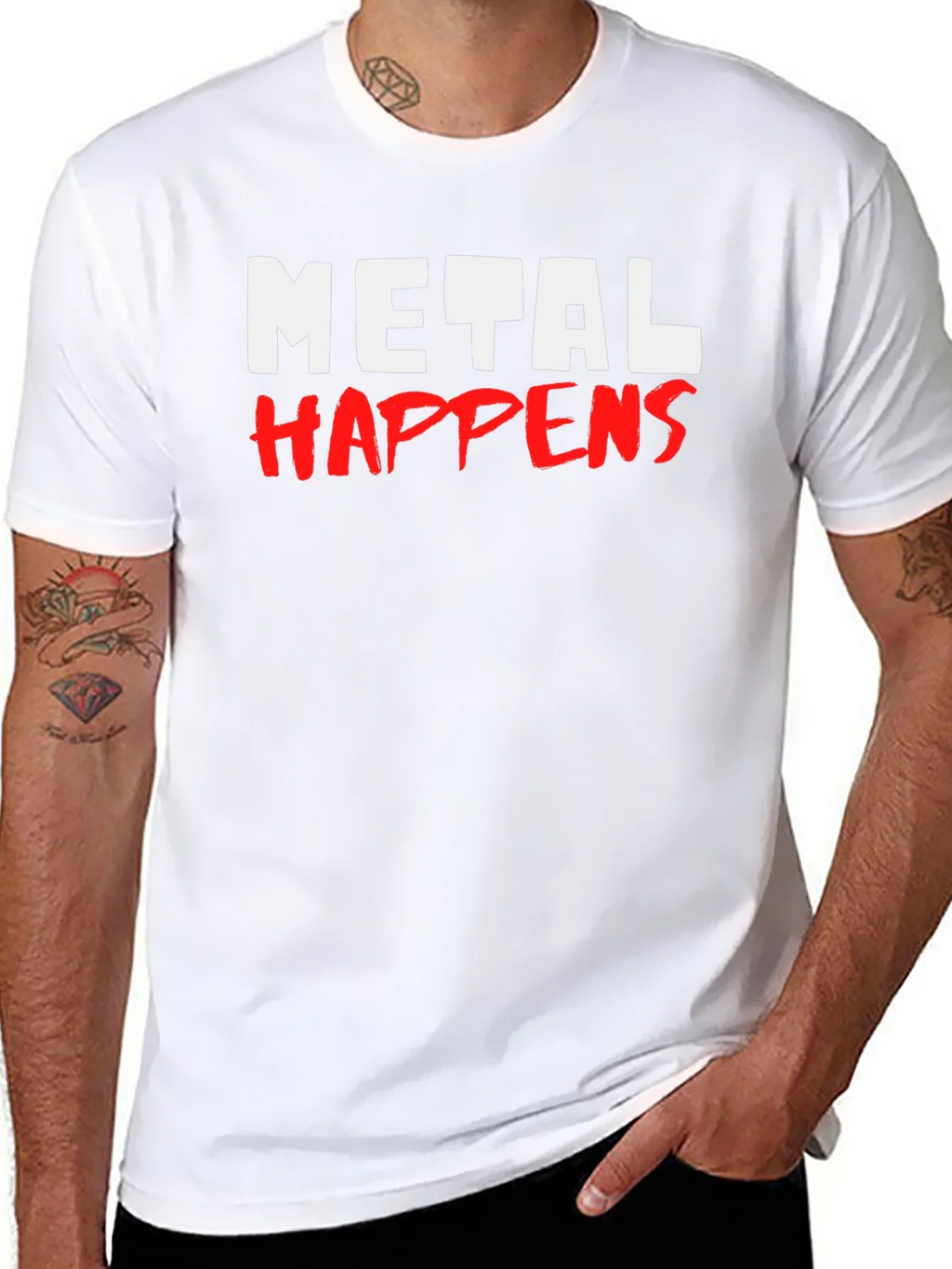 Metal Happens Graphic Print Black T-Shirt product image 7