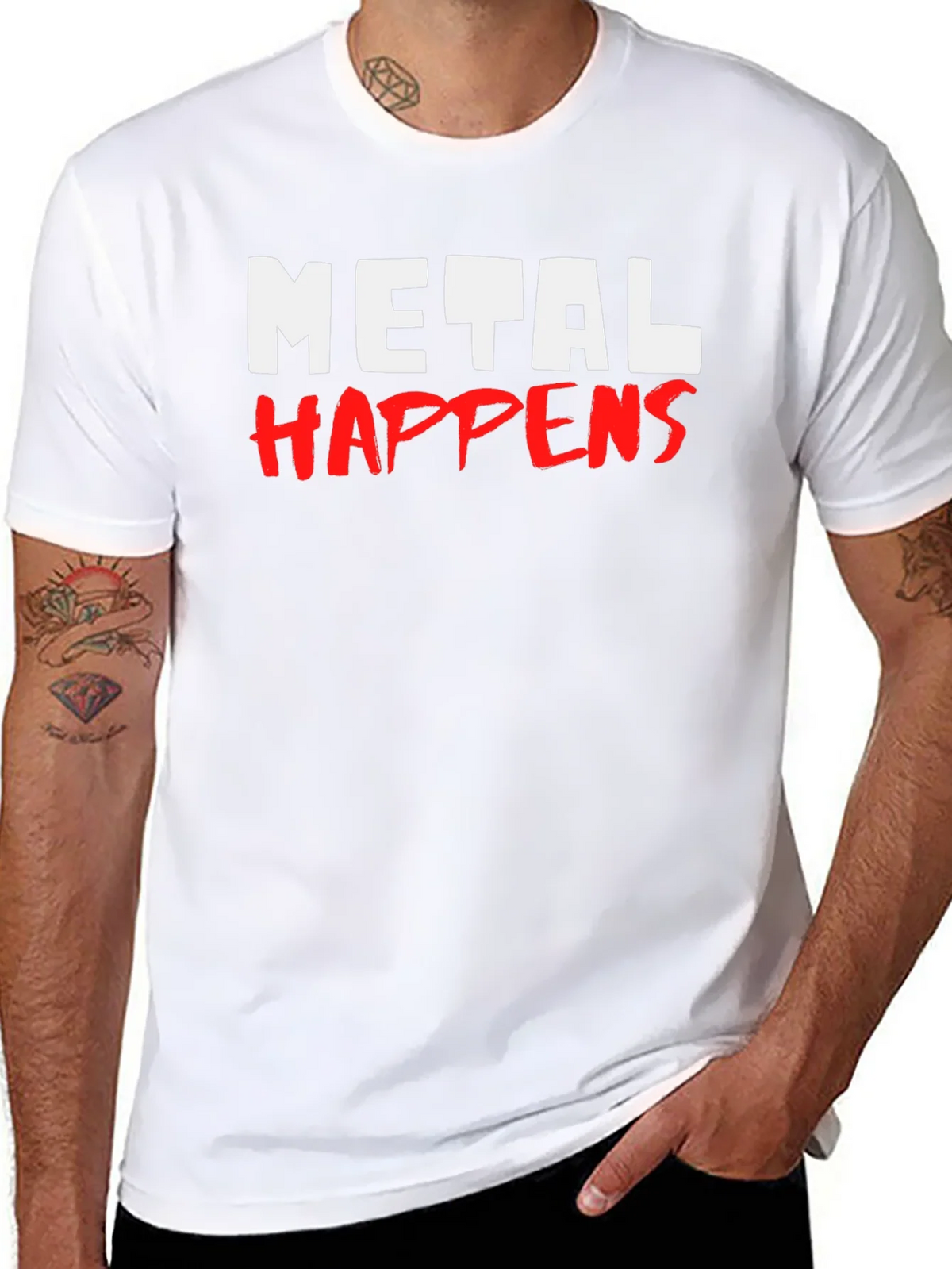 Metal Happens Graphic Print Black T-Shirt product image 7