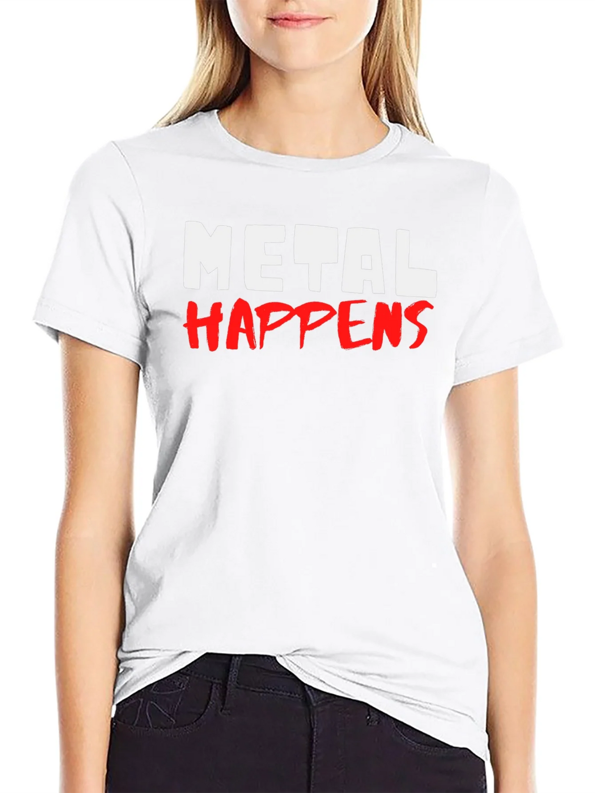 Metal Happens Graphic Print Black T-Shirt product image 8
