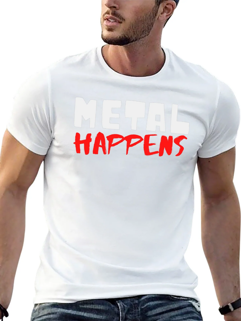 Metal Happens Graphic Print Black T-Shirt product image 12