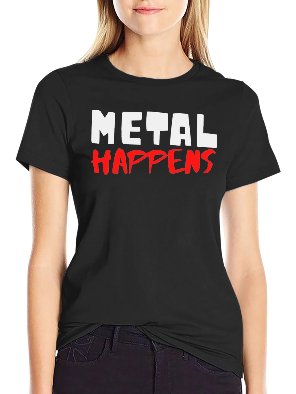 Metal Happens Graphic Print Black T-Shirt product image 2