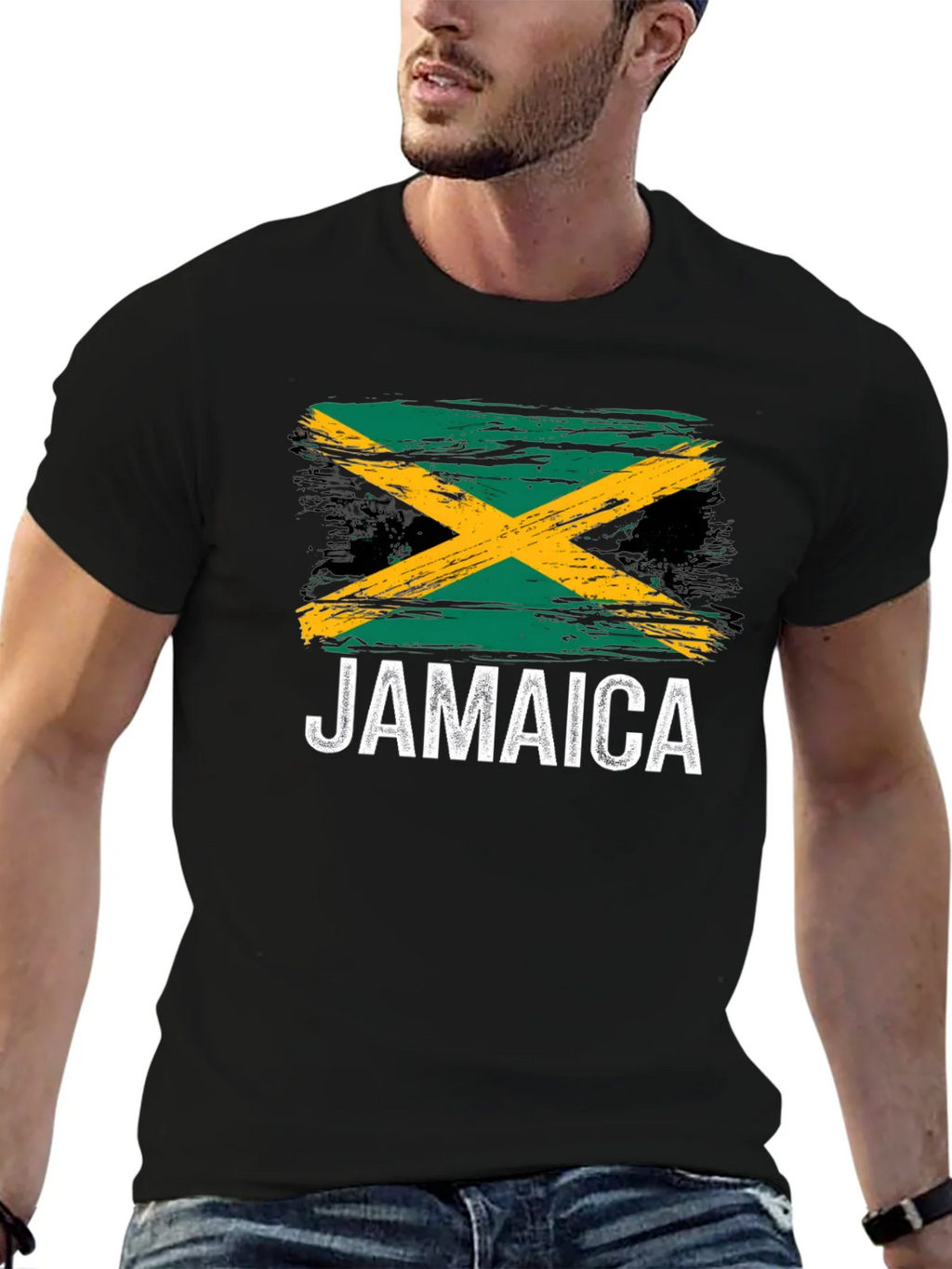 Jamaica Flag T-Shirt - Black Graphic Tee product image 6