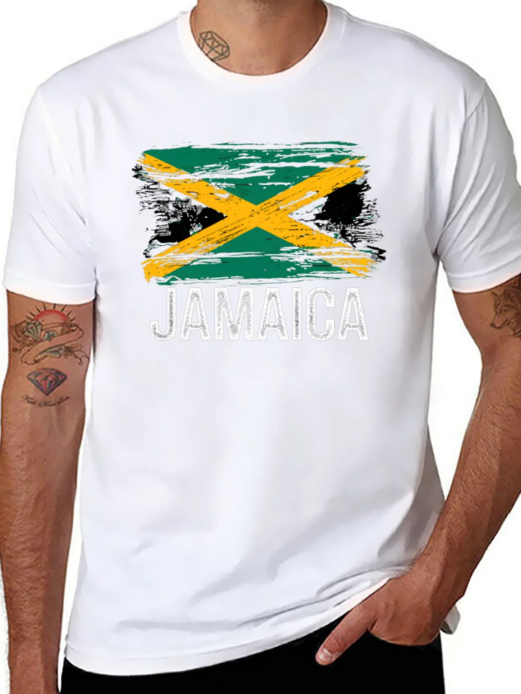 Jamaica Flag T-Shirt - Black Graphic Tee product image 7
