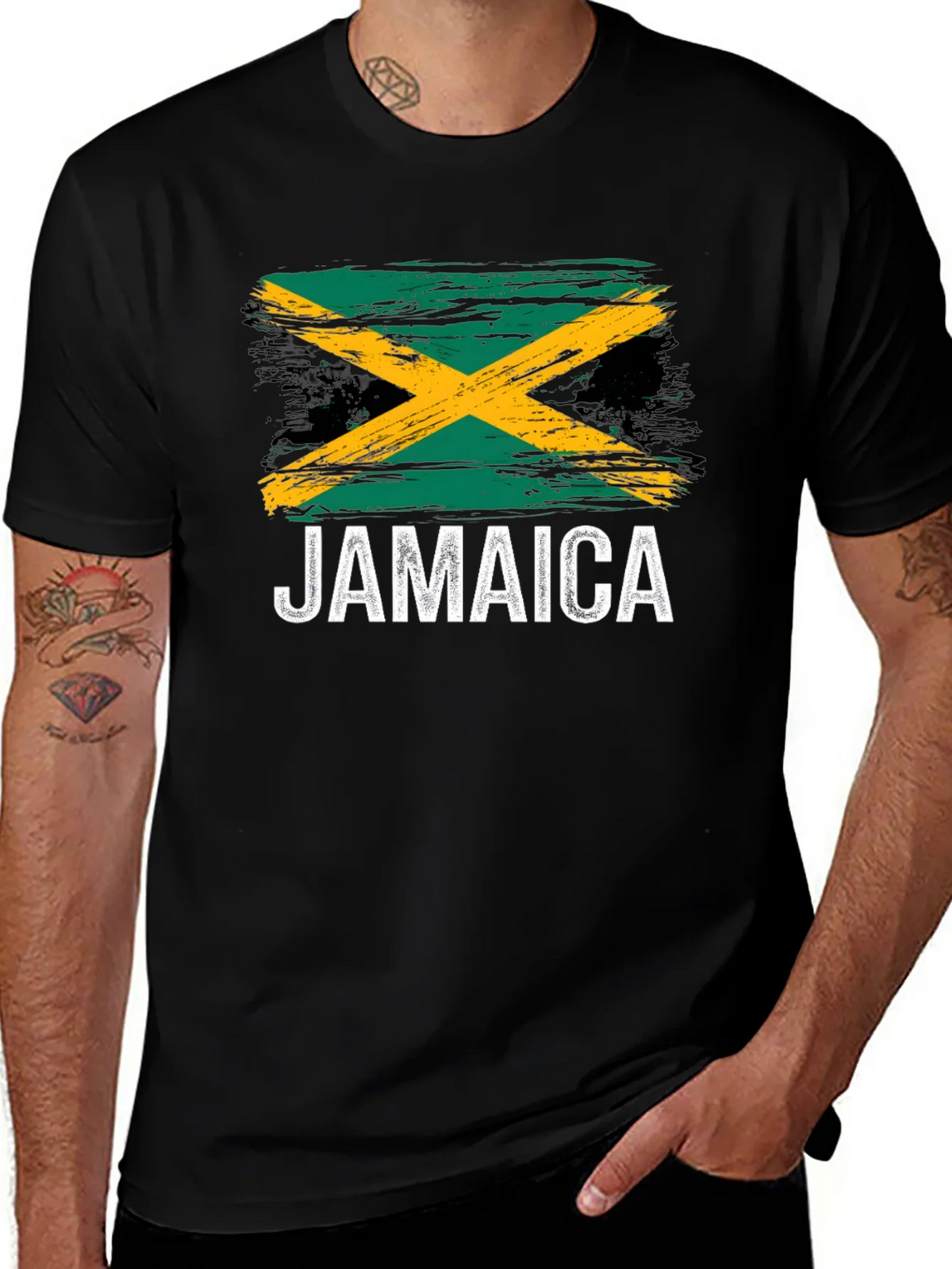 Jamaica Flag T-Shirt - Black Graphic Tee product image 1