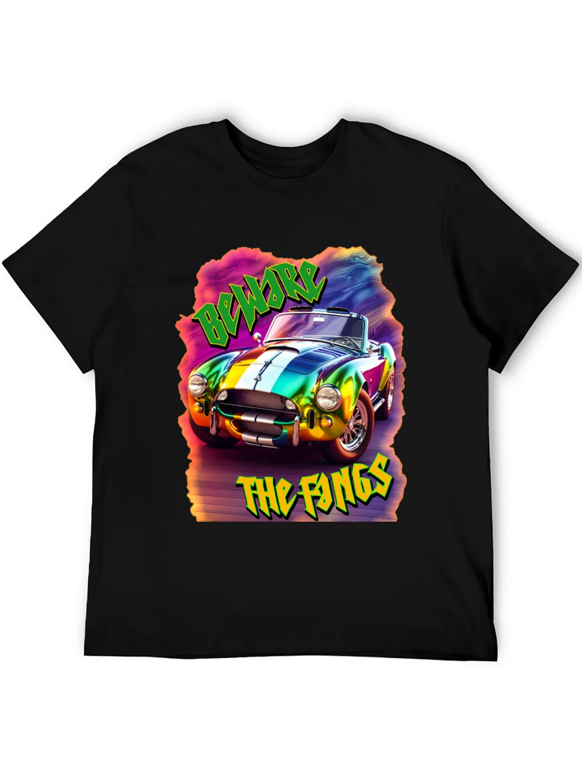Beware the Fangs Graphic T-Shirt - Colorful Car Design product image 5