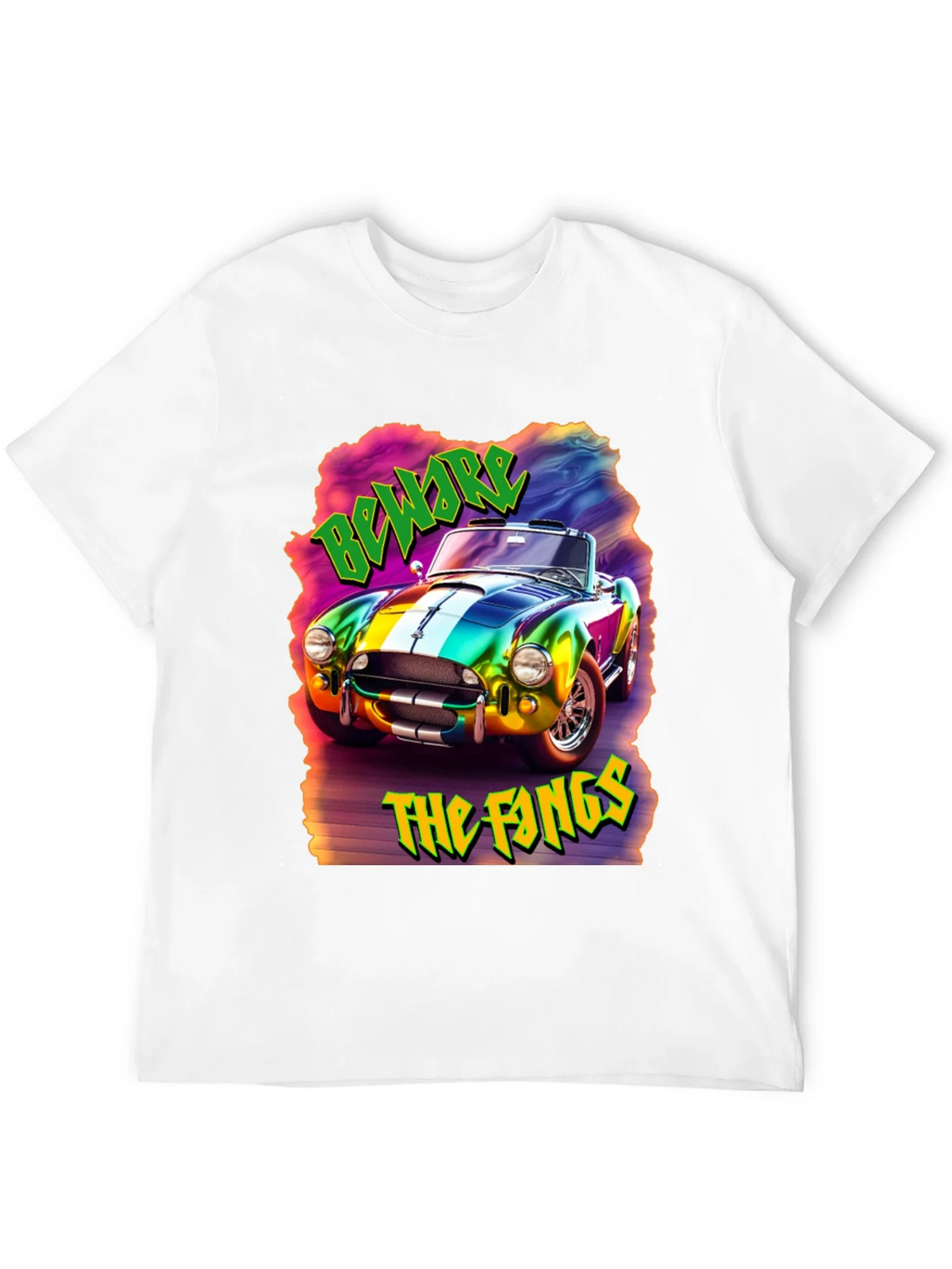 Beware the Fangs Graphic T-Shirt - Colorful Car Design product image 11