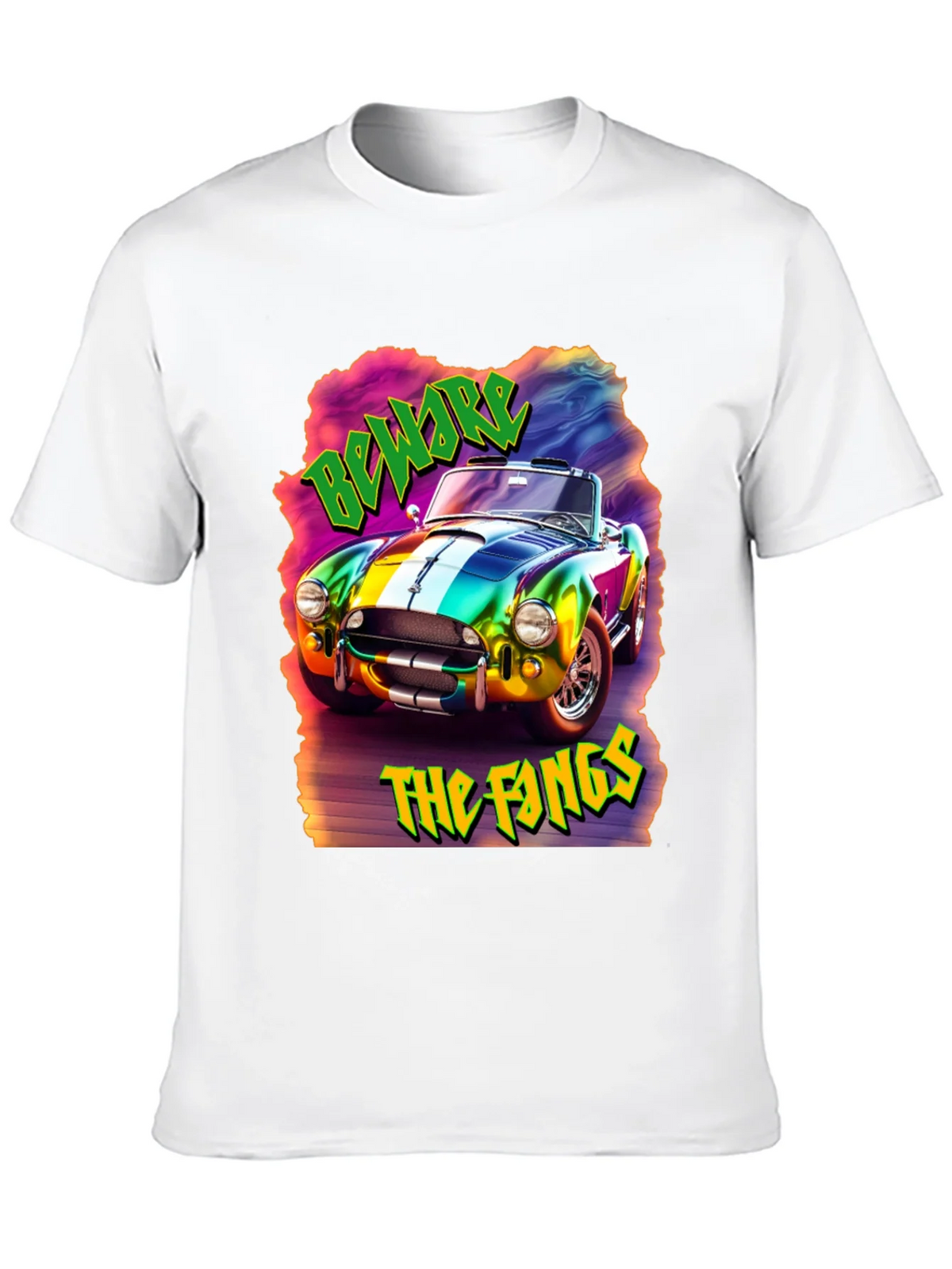 Beware the Fangs Graphic T-Shirt - Colorful Car Design product image 9