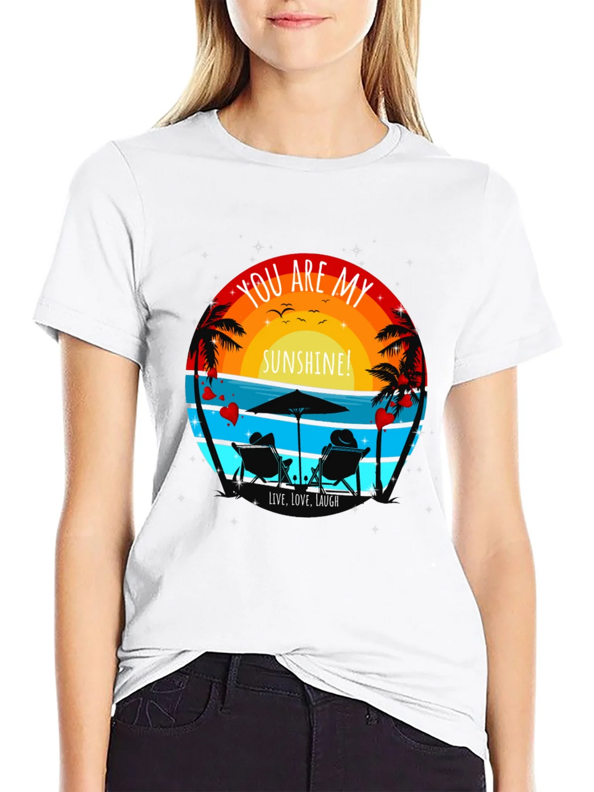You Are My Sunshine Beach Couple Graphic T-Shirt product image 8